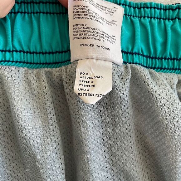 Speedo Swim Trunks Mens XL Striped Lining Drawstring ActiveFlex UV 50 9" Inseam - Picture 6 of 9